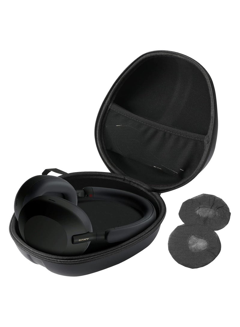 Procases Headphone Case for Sony Beats Philips Bose JBL Maxell Panasonic Audio Technica and More Fathers Day Gift Travel Carrying Bag with 2 Earpad Covers for Over Ear Headphones Black - Image 1
