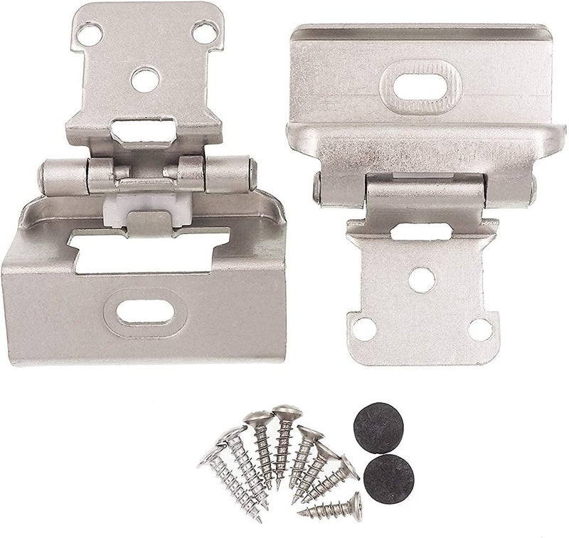 DecoBasics 1/2" Overlay Full Wrap Cabinet Hinges for Kitchen (5 Pair /10 Pcs) -Satin Brushed Nickel Full Wrap Around Self Closing Cabinet Hinges - Image 4
