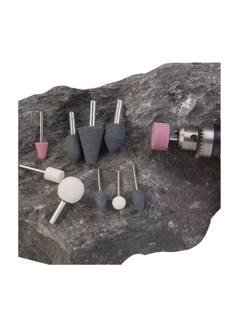 KSEIBI Grinding Stones Set, 10PC Aluminum Oxide, Rotary Grinding Stones for Metal Rust Removal, Polishing, Smoothing and Deburring/Rotary tool accessories/Precision grinding/Versatile grinding set.  - Image 3