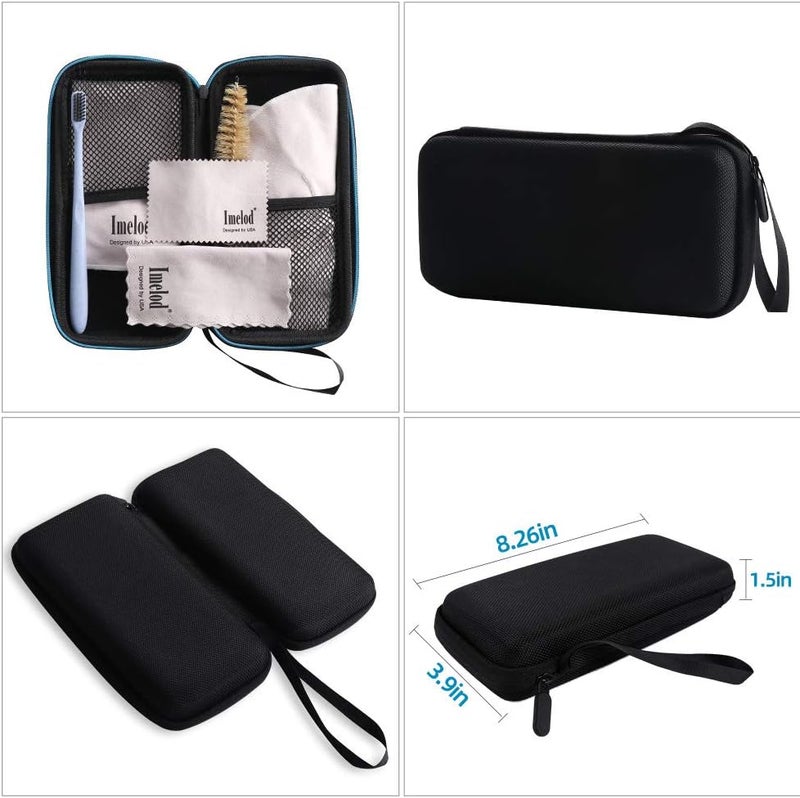 Imelod Saxophone Cleaning kit with Case for Alto Tenor Clarinet Flute and other Wind & Woodwind Struments Including Sax Cleaning Cloth(4pcs),Mouthpiece Brush(Dark Gray) - Image 2