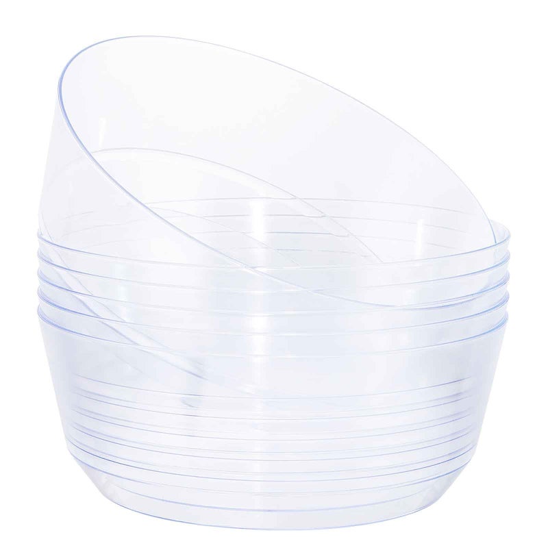 Hioasis 8 Pack Plastic Serving Bowls 128oz Clear Plastic Bowls Heavy Duty Disposable Serving Bowls for Party Snack  Salad  Candy  Bar Buffet