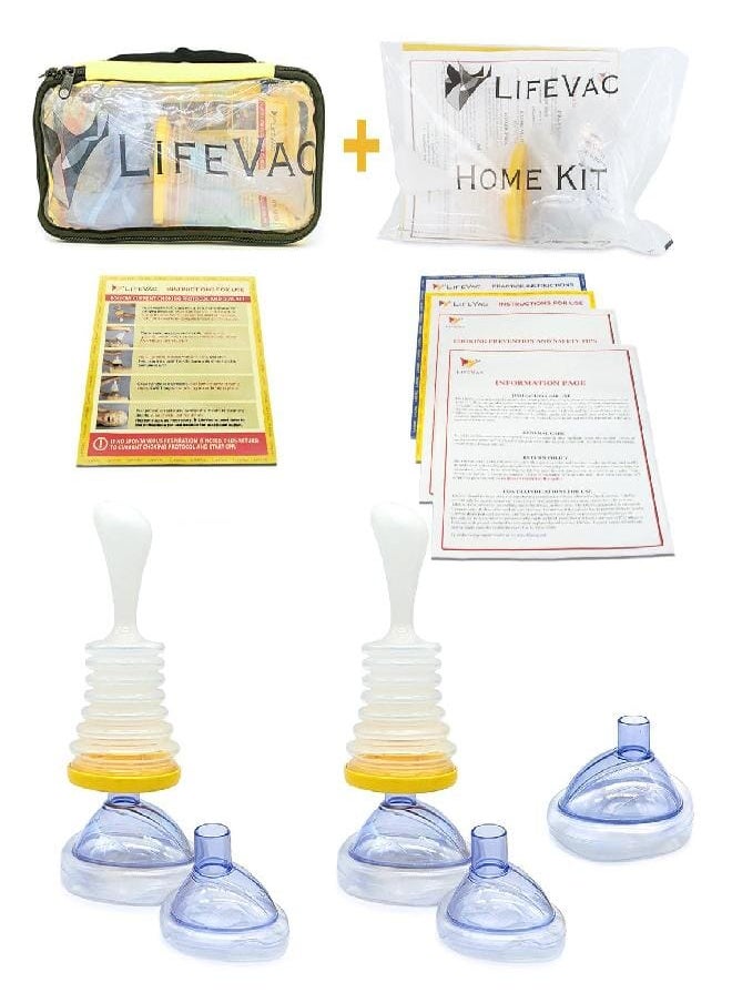 LifeVac - LifeVac Home & Yellow Travel Combo Kit - Portable Suction Rescue Device, First Aid Kit for Kids and Adults, Portable Airway Suction Device for Children and Adults - Image 1