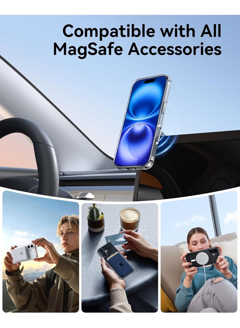 Case for iPhone 17 Clear Magnetic Cover Mag Safe Compatible Hybrid Protective Crystal Clear Hard Back Case Shockproof TPU Frame Slim Transparent Case for Apple iPhone 17 - Image 3