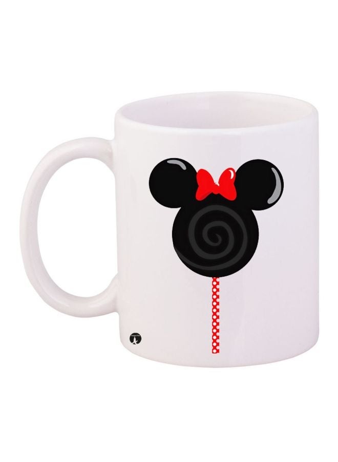 RYN Mickey Printed Coffee Mug White/Black/Red 11ounce
