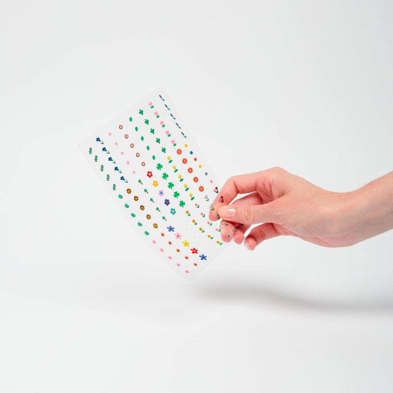 Omy Flowers Art Stickers - 120 Stickers, Waterproof, Durable, Fun, Creative Designs | Strong Enough to Last Through Hand Washing - Easy to Apply, Safe, Non-Toxic | Age 6 and Up - Image 4