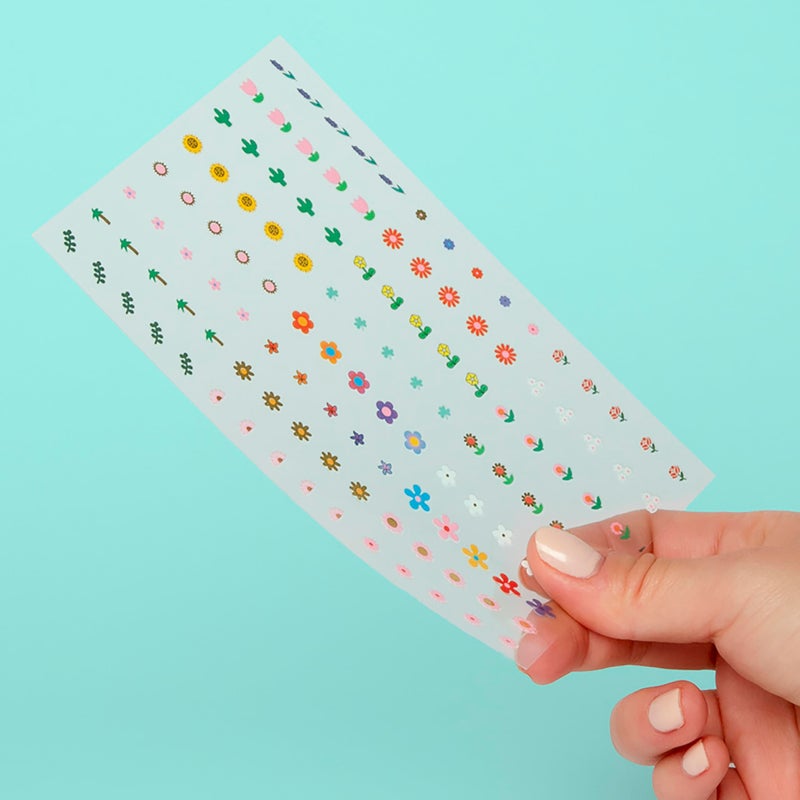 Omy Flowers Art Stickers - 120 Stickers, Waterproof, Durable, Fun, Creative Designs | Strong Enough to Last Through Hand Washing - Easy to Apply, Safe, Non-Toxic | Age 6 and Up - Image 2
