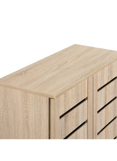 DANUBE HOME Ricky Shoe Rack Cabinet 14 Pairs 2 Door 3 Shelves Shoe Storage Organizer For Entryway Natural Oak 76x33x86 cm  - Image 3