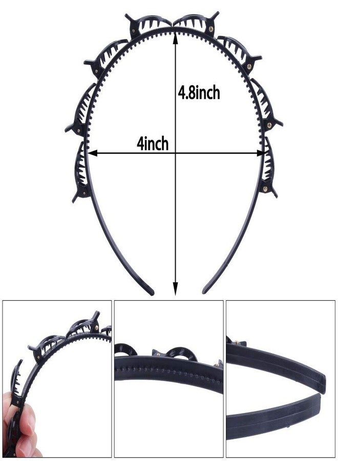 Evrysdi Double Layer Twist Plait Headband Plastic Hair Clips Hair Pin for Women and Girls Hairstyle Hair Tools (Pack of 2, Black-Brown) - Image 5