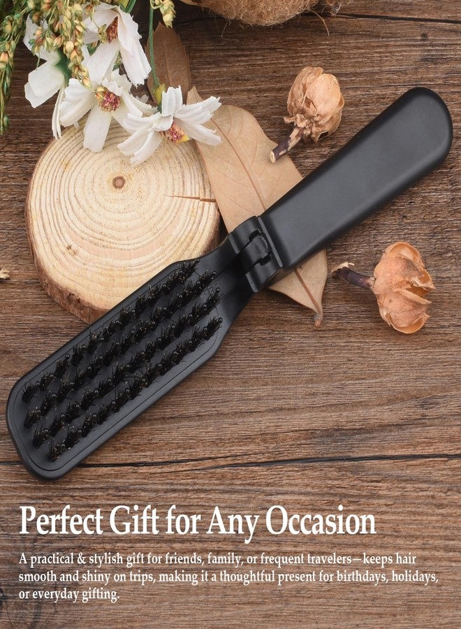 GENPAI Portable Folding Hair Detangling Comb - 2-Pack (Black + Brown) - Travel-Friendly Detangler for All Hair Types - Image 3