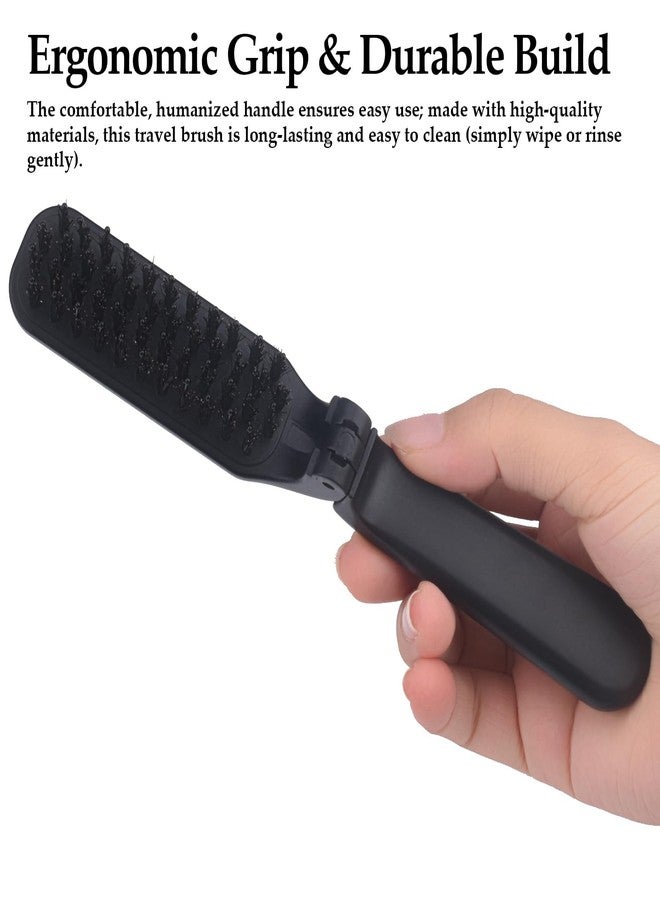 GENPAI Portable Folding Hair Detangling Comb - 2-Pack (Black + Brown) - Travel-Friendly Detangler for All Hair Types - Image 4