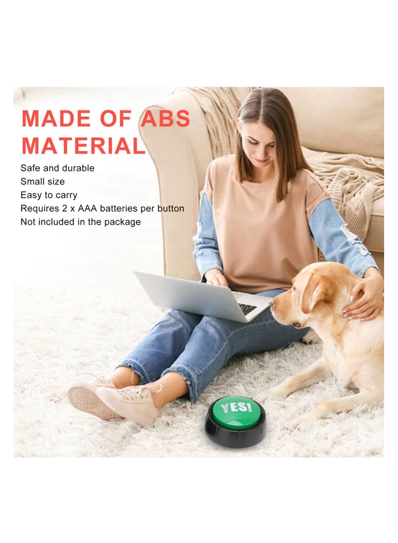 4Pcs Dog Training Buzzer with Yes/No/Sorry/Maybe Sounds, Interactive Pet Communication Toy for Cats & Dogs, Language Learning Tool - Image 4