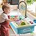 JUKUDAHU Play Sink with Running Water Play Kitchen Toys Sink for Kids 3 4 5 6 7 Years Old Electrical Dishwasher Color Changing Kitchen Accessories Dishes Games Gifts for Toddlers 35 - Image 4