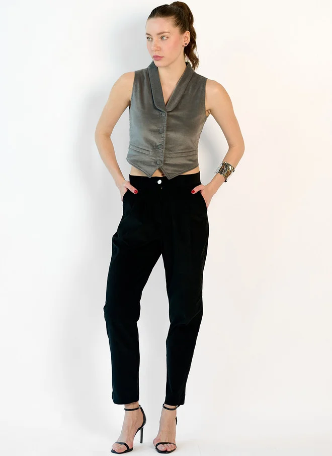 فيرجيو Virgio Women Solid Pure Cotton V-Neck Waistcoat