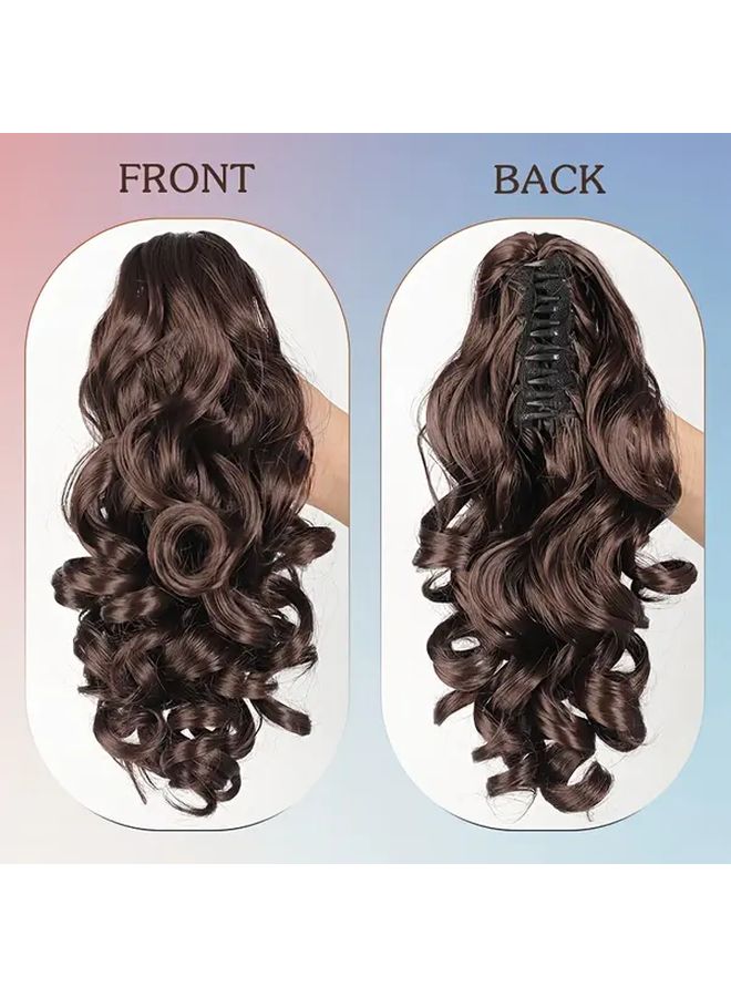 12 Inch Long Synthetic Curly Ponytail Extension With Grab Clip Roman Style Voluminous Hairpiece For Women Secure Clip In For Weddings Parties Casual Attire All Ethnicities Hair Styling Accessories Easy Application - Image 5
