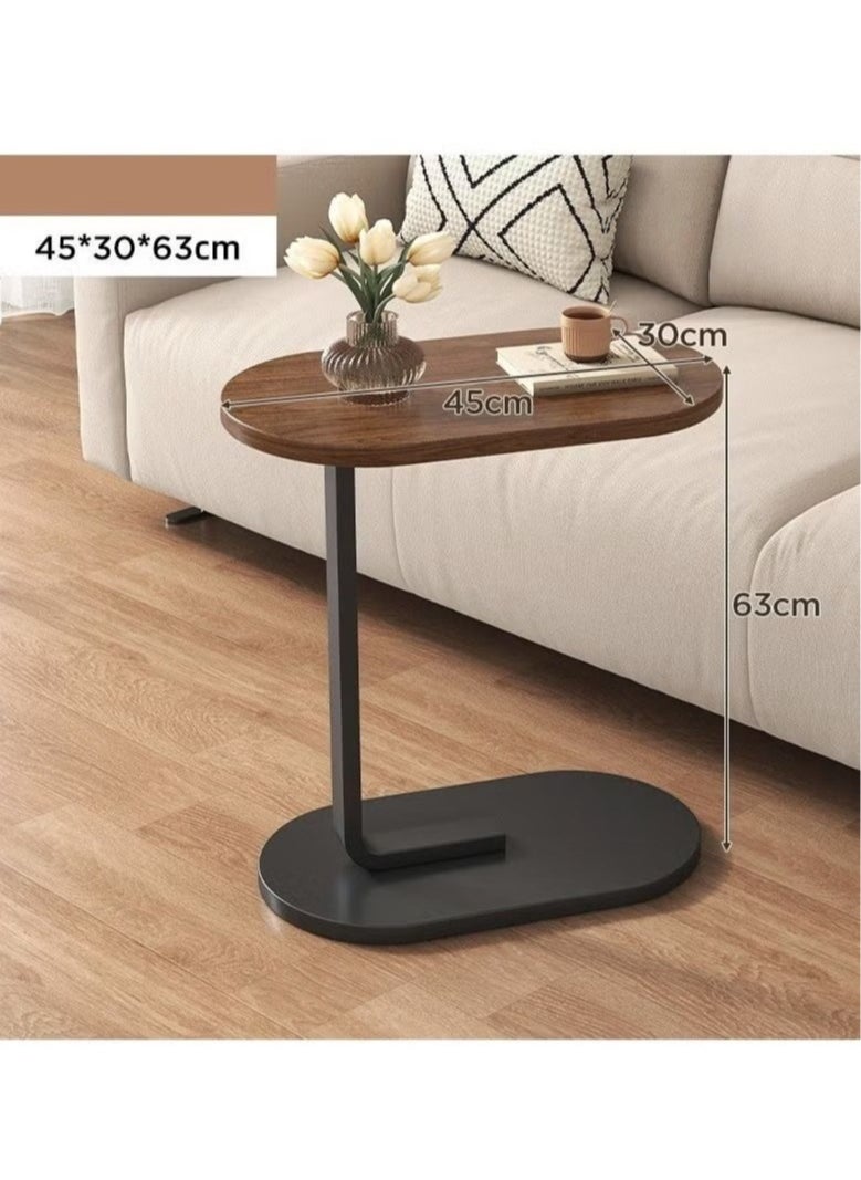 Small Side Table, C Shaped End Table for Sofa and Bed, TV Tray Table with Metal Frame for Couch, Living Room, Bedroom 45*30*63CM