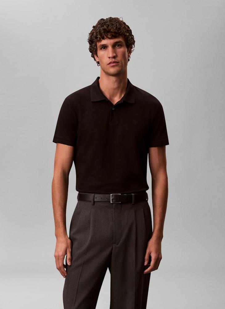 CALVIN KLEIN Slim Refined Pique Polo - Image 1