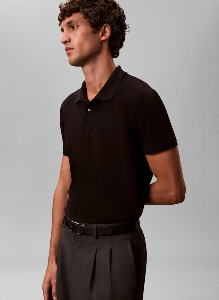CALVIN KLEIN Slim Refined Pique Polo - Image 3
