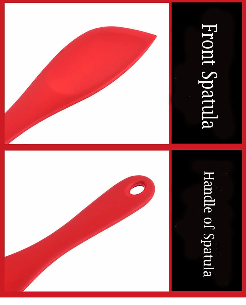 P Plus Fire Silicone Spatula Heat Resistant Small Spatulas Cooking Utensil Set NonStick Flexible Rubber Essential Cooking Gadget Multicolor Set of 2 - Image 5