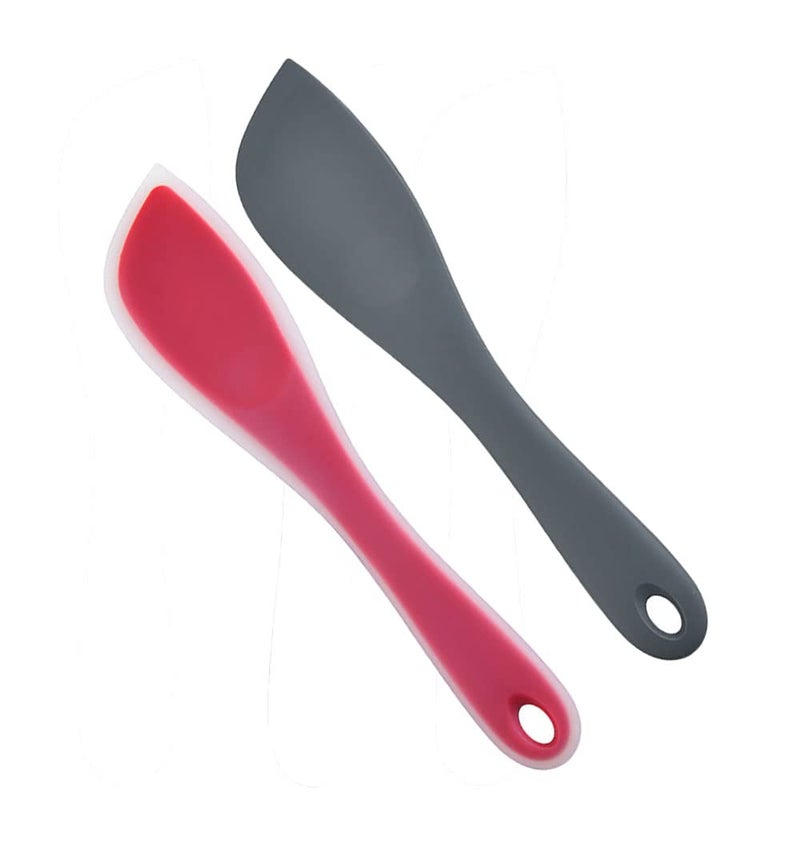 P Plus Fire Silicone Spatula Heat Resistant Small Spatulas Cooking Utensil Set NonStick Flexible Rubber Essential Cooking Gadget Multicolor Set of 2 - Image 1