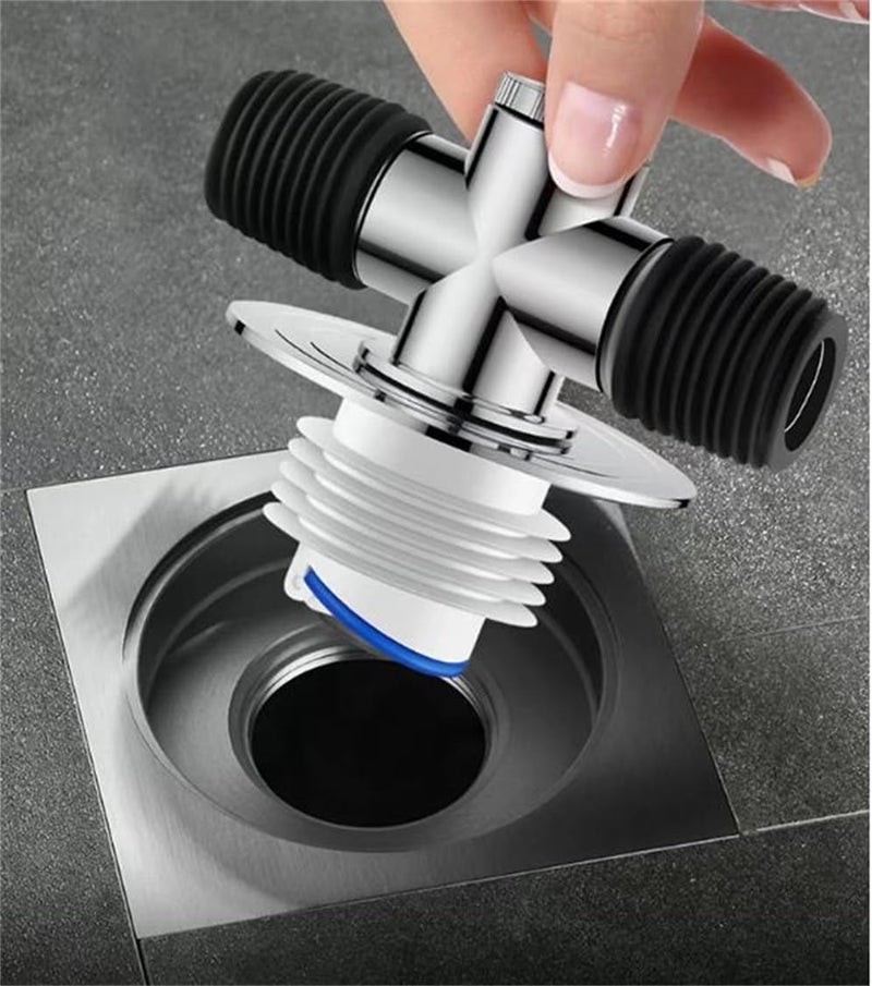 Anti-Odor Washing Machine Drain Hose Seal, Floor Drain Plug Sewer Pipe Seal Ring, Sealing Cover for Up to 3 Drain Hoses - Image 2