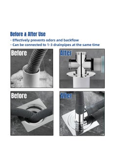 SYOSI Anti-Odor Washing Machine Drain Hose Seal, Floor Drain Plug Sewer Pipe Seal Ring, Sealing Cover for Up to 3 Drain Hoses  - Image 3