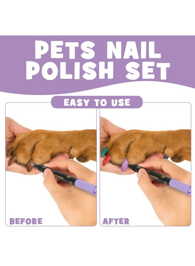 Dreamon Dog Nail Polish Pen, 14 Colors Pet Nail Polish Set to DIY Beautiful Dog Nails Ideas, Creative Dog Accessories Nail Polish Pens Quick Dry & Easy to Use (A) - Image 2