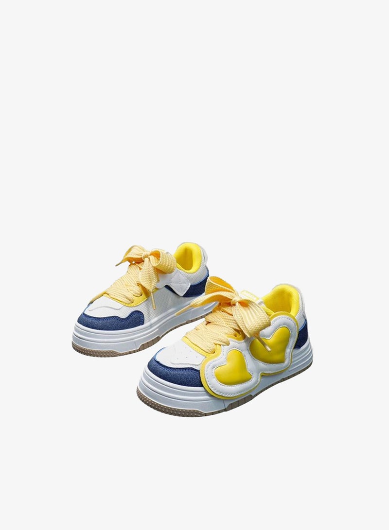 Babaya Heart Applique Color Block Sneakers - Image 1