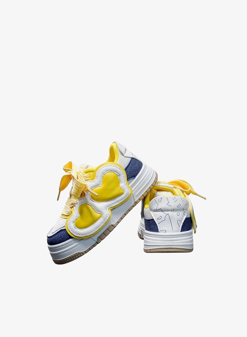 Babaya Heart Applique Color Block Sneakers - Image 3