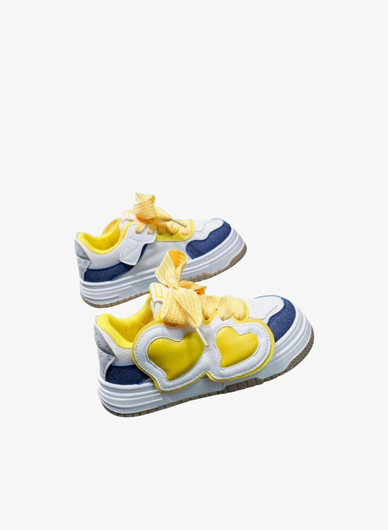 Babaya Heart Applique Color Block Sneakers - Image 4