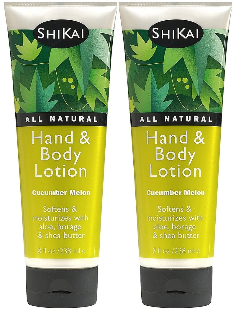 ShiKai  Cucumber Melon Hand  Body Lotion PlantBased Perfect for Daily Use Rich in Botanicals Softens  Hydrates Skin Mildly Formulated for Dry Sensitive Skin Creamy Texture 8 Fl Oz Pack of 2