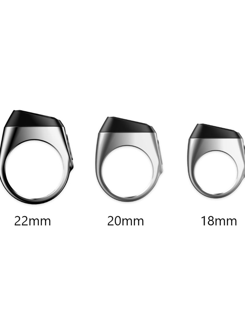 iQIBLA Smart Tasbih Zikr Ring OLED Display 0.42" Metal Smart Ring App Operated Tasbih Counter Prayer Reminder Technology 5 Prayer Time Reminders iQibla Smart Zikr Ring M02 Metal Smart Zikr Ring Long Battery Backup 20MM Bright Silver - Image 3