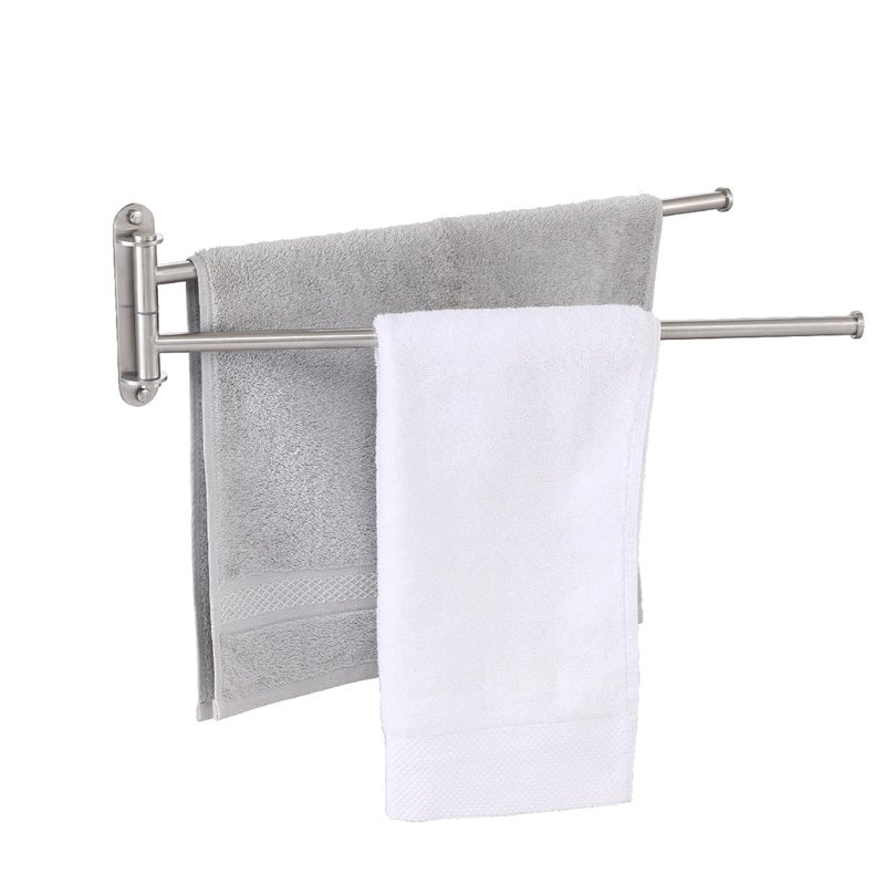 KES 195Inch Bathroom Towel Rack Swivel Towel Rack 2Arm Swing Out Double Towel Bar Wall Mounted SUS304 Stainless Steel Brushed Finish A2103S2L502