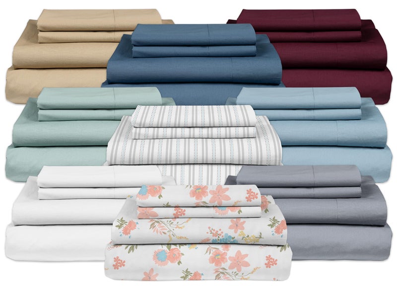 MyPillow MyPillow Percale Bed Sheets  King  Gray and Blue Stripe  - Image 3