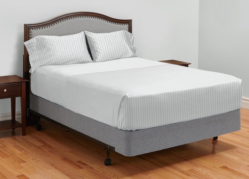 MyPillow MyPillow Percale Bed Sheets  King  Gray and Blue Stripe  - Image 2