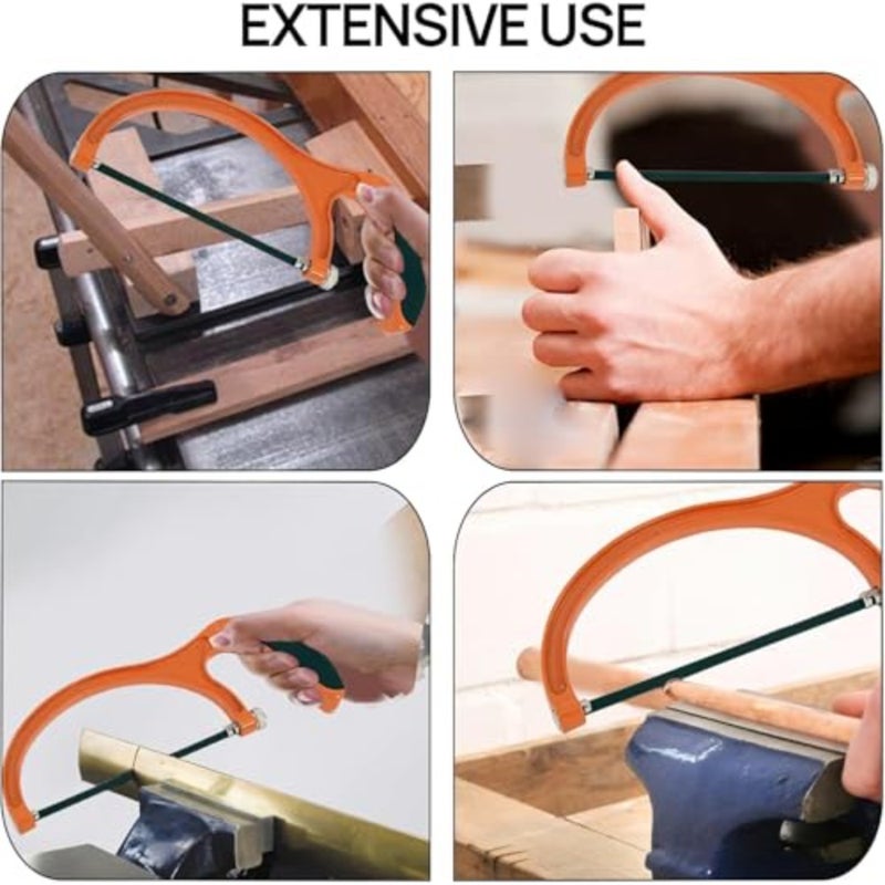 Mini Hacksaw for Metal Cutting and DIY Projects, Junior Hand Saw Heavy Duty with 10 Exchangeable Blades for Cutting Plastic, PVC Pipe, and Tile - Image 4