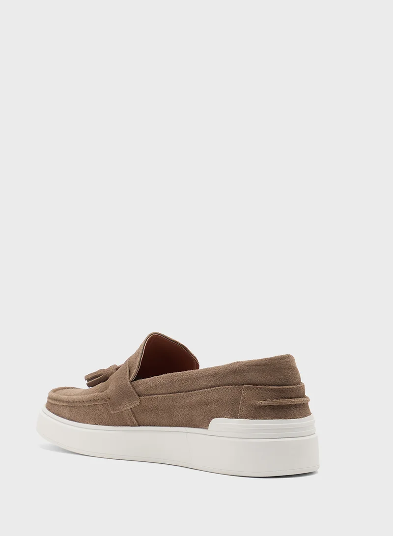 روبرت وود Genuine Leather Suede Casual Loafer Slip Ons
