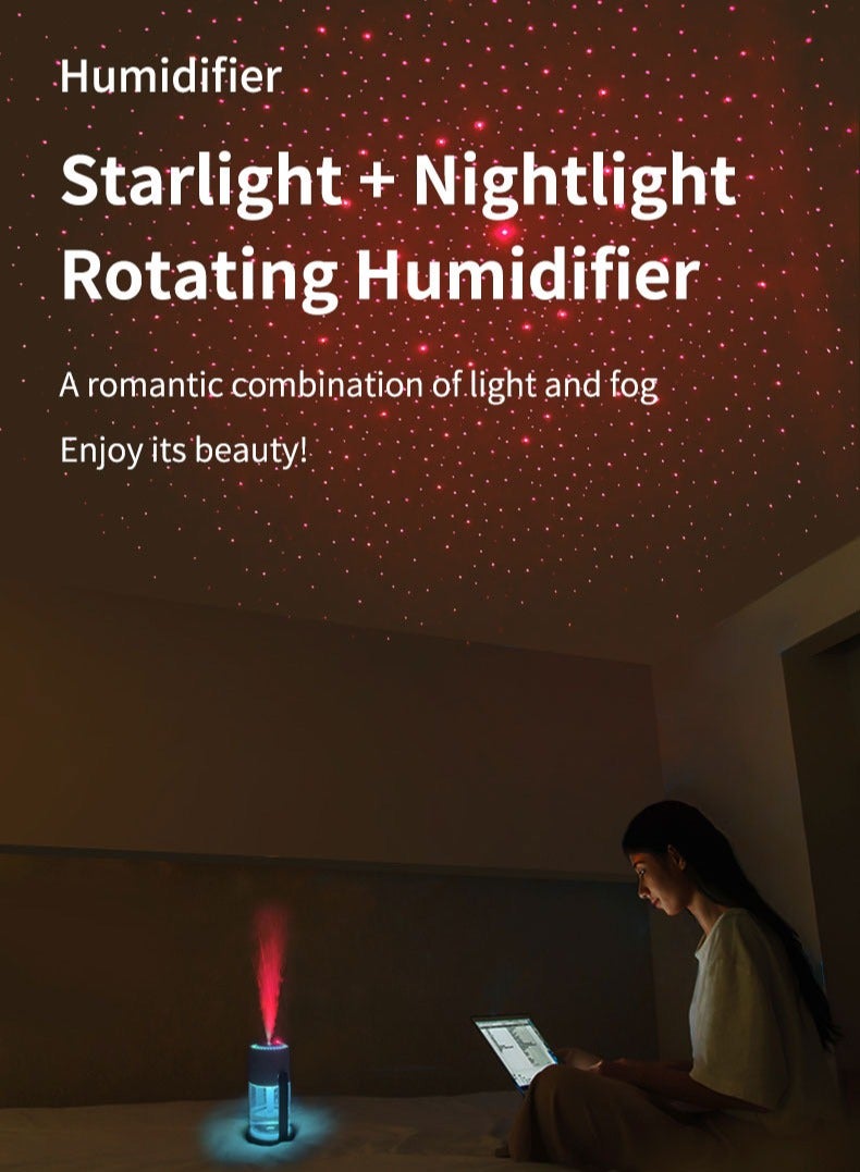 Colorfull LED Star Projection Humidifier,Aroma Diffuser Essential Oil Air Humidifier - USB Portable Ultrasonic Mist Maker for Home & Car with Auto Shut-Off  - Image 4