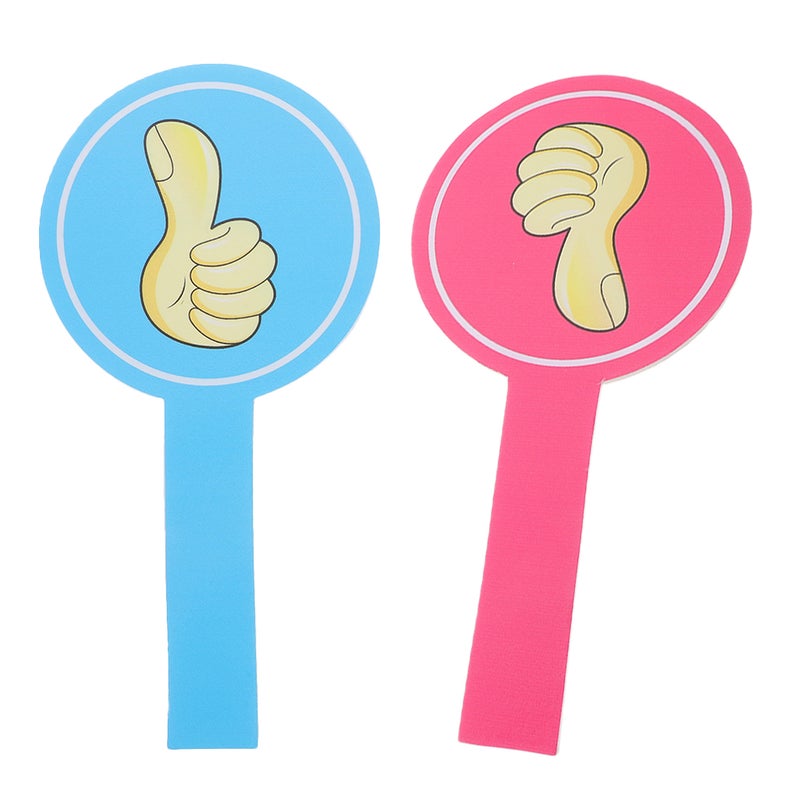 2pcs Reusable Thumbs Up Thumbs Down Paddles For Classroom Voting Teacher Feedback Tools Student Engagement And Interactive Learning Activities - Image 1