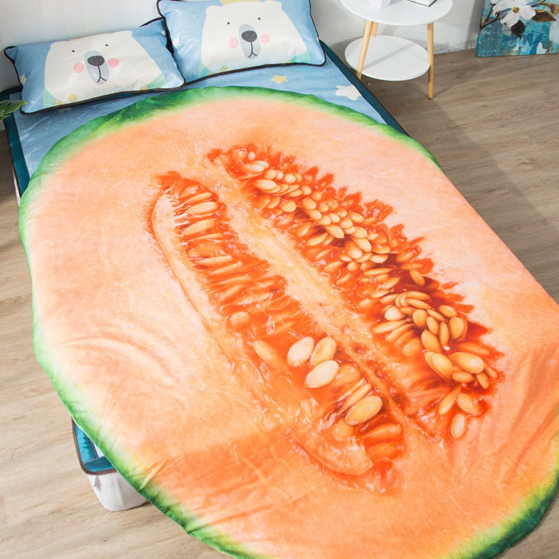 Simulation Hami Melon Creative Alien Summer Cool Cartoon Washing Summer Blanket Office Lunch Break Blanket - Image 5