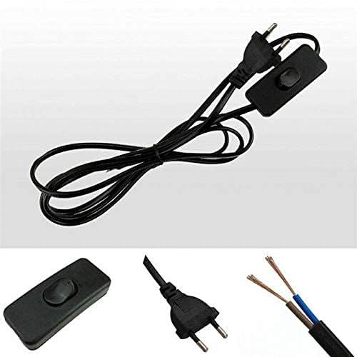 KAKA LIGHT Plastic Total Led Light Long Wire With Bed Switch On Off Button For Table Lamps Diy Projects 18 Meter 60 In Black - Image 2
