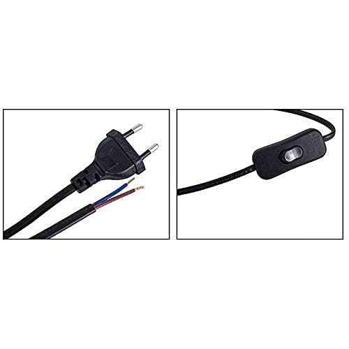 KAKA LIGHT Plastic Total Led Light Long Wire With Bed Switch On Off Button For Table Lamps Diy Projects 18 Meter 60 In Black - Image 4