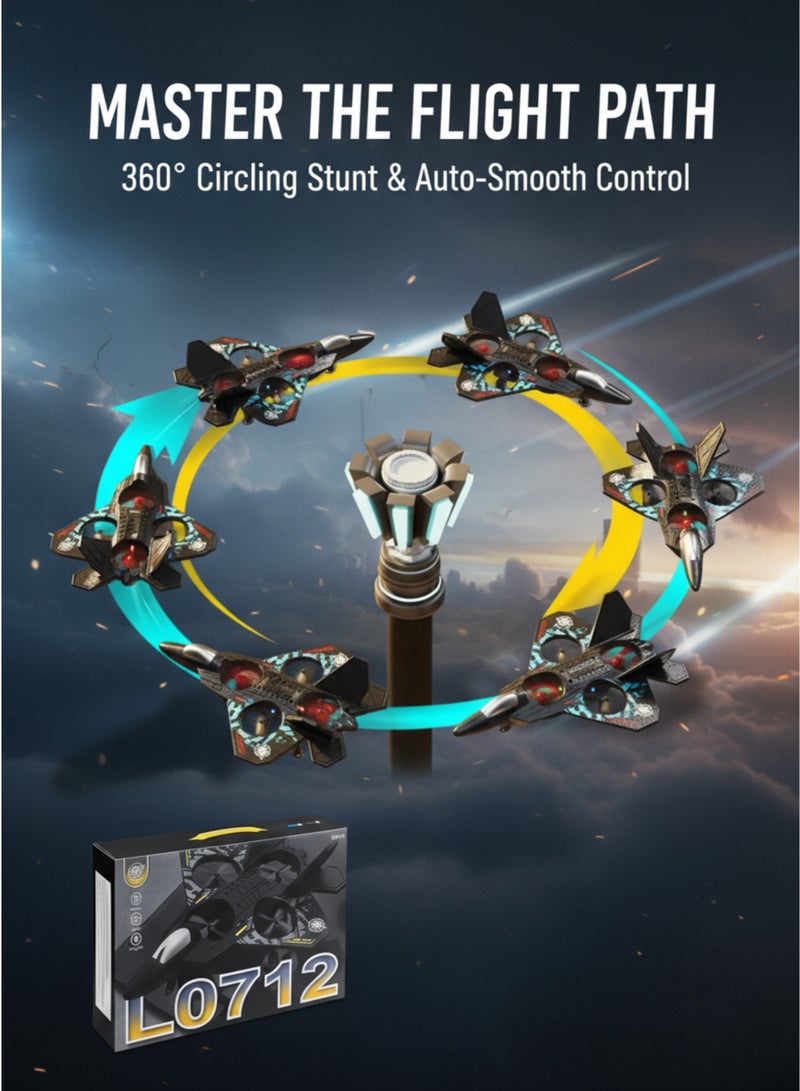 vexa pro RC Aeroplane 2.4GHz Remote Control Fighter Plane | L0712 Floating Quadcopter Airplane Toy with LED Lights & USB Charging | RTF Model for Kids & Adults | Multicolour - Image 3