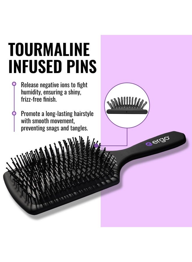 ERGO Ionic Paddle Hair Brush Large Polishing Brush For Longlasting Shine Detangling Brush For Wet & Dry Hair Care Hair Styling Tool For Blow Drying (Er1000) - Image 4