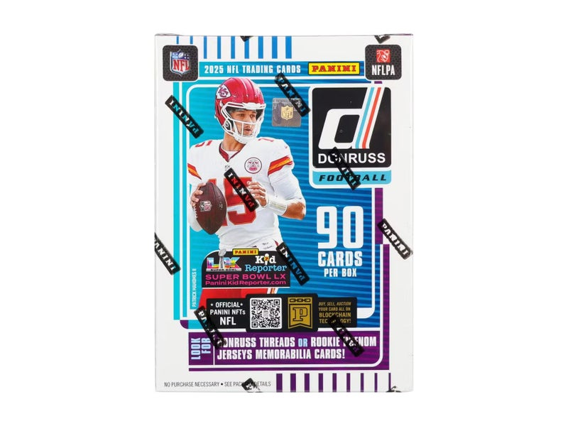 Panini 2025 Panini Donruss Football 6-Pack Blaster Trading Card Box (1 Memorabilia or Revolution Insert Per Box) - Image 1