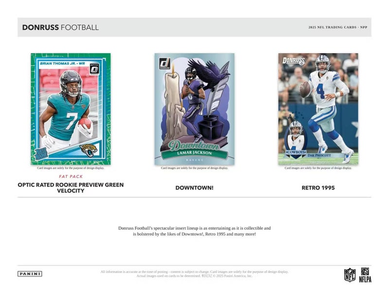 Panini 2025 Panini Donruss Football 6-Pack Blaster Trading Card Box (1 Memorabilia or Revolution Insert Per Box) - Image 5