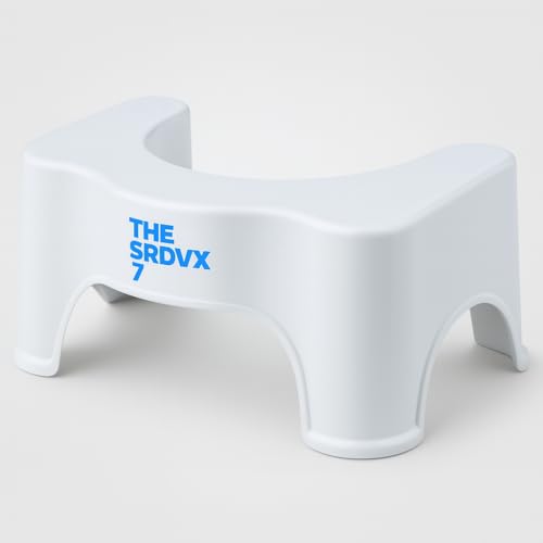 THE SRDVX 7 Perfect Toilet Posture Plastic Potty Step Stool for Western Toilet Bathroom Slope Design for Scientific Angle, Anti-Slip, 20 CM Height (White) - Image 3