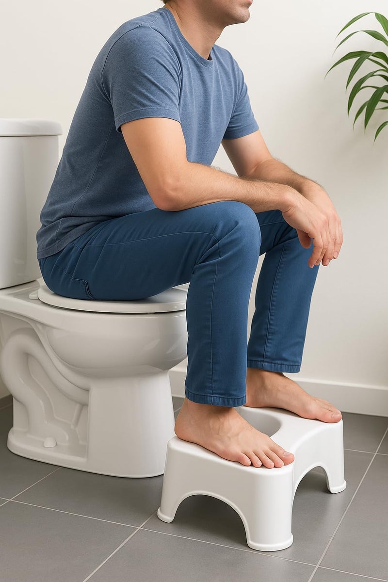 THE SRDVX 7 Perfect Toilet Posture Plastic Potty Step Stool for Western Toilet Bathroom Slope Design for Scientific Angle, Anti-Slip, 20 CM Height (White) - Image 2