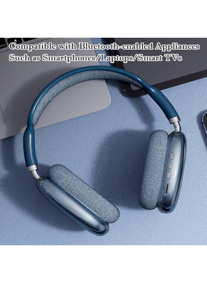 P9 Wireless Bluetooth Sports Headphones with Mic for Calls - Blue, Anti-Drop Design, Soft and Comfortable Ear Cushions, Volume Control Buttons, Perfect for Running & Workout - Image 1