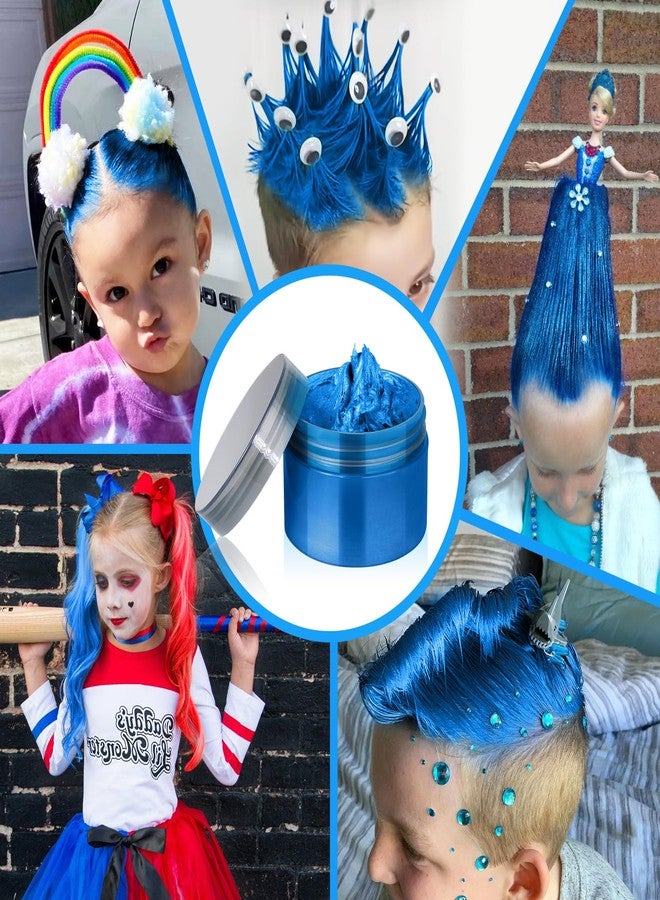 Cherocito Blue Temporary Hair Color Wax Kit for teenagers,Crazy Hair Day Accessories,Gifts for Girls,Boys,Instant Hair Dye Color Wax for Party, Cosplay, Halloween, Christmas,Washable Crazy Hair Style - Image 4