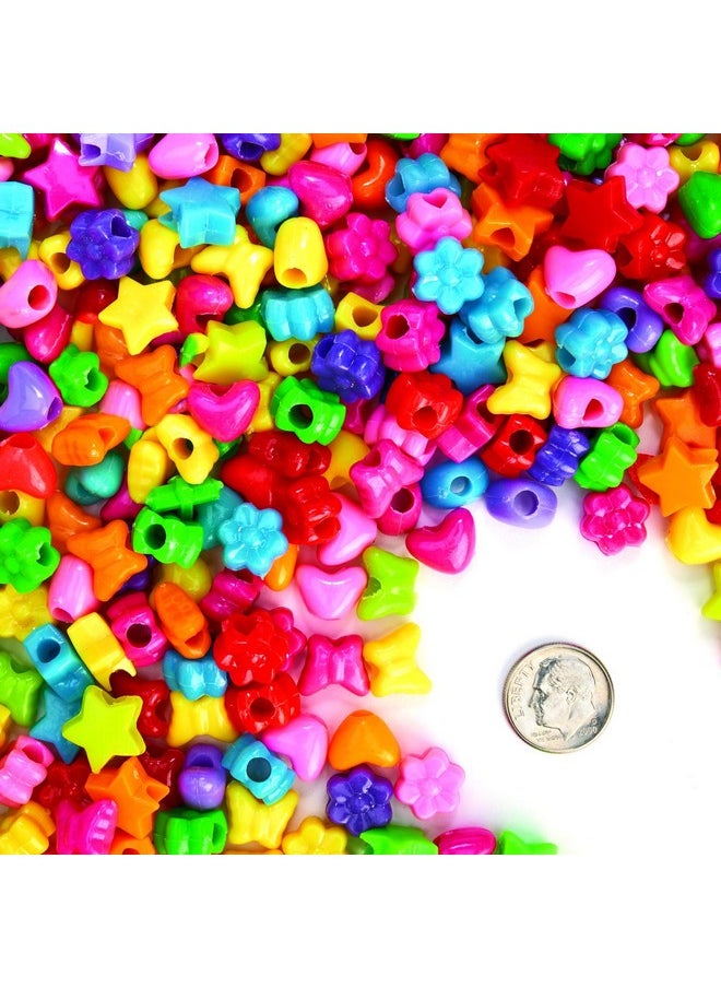 Colorations - Fun Shapes Pony Beads 1Lb Set Of 1800 Beads Lacing Hole 1 8 Inches Craft Hobby Arts & Crafts Fun Art Supplies Fun Shaped Pony Beads - Image 1